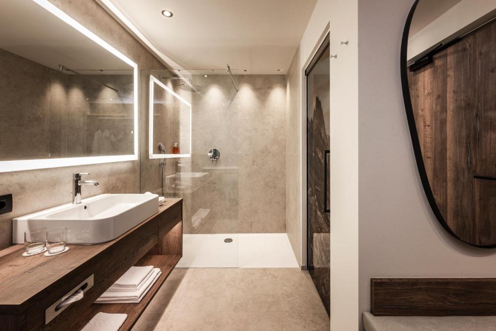 Koupelna v ubytování Hotel Belaval