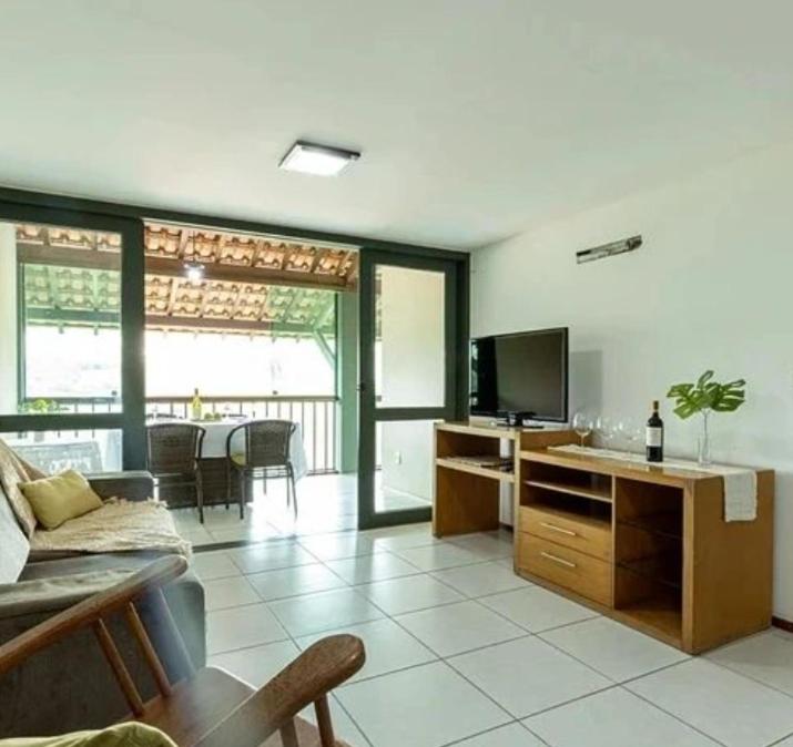 Μια τηλεόραση ή/και κέντρο ψυχαγωγίας στο Flat em Condomínio de Luxo Asa Branca Residence Gravatá para dez pessoas