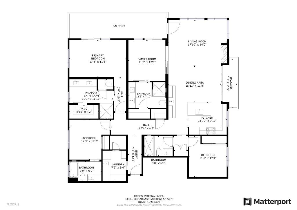 Půdorys ubytování The Residences at One Twenty Unit 302