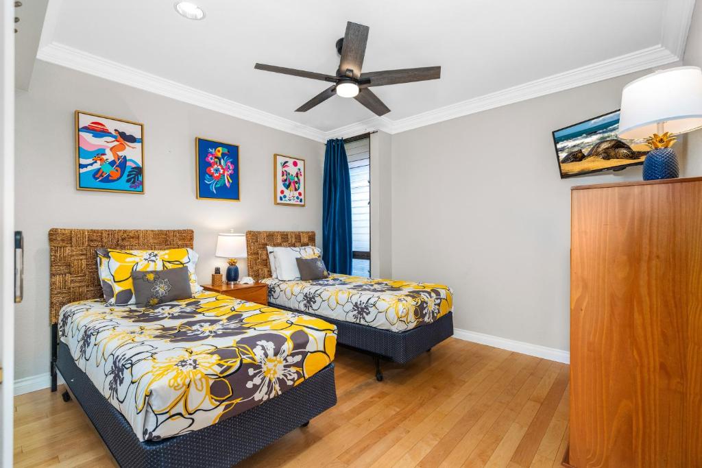 Postel nebo postele na pokoji v ubytování Updated 2bd 2ba Maui Vista Condo with Ocean View