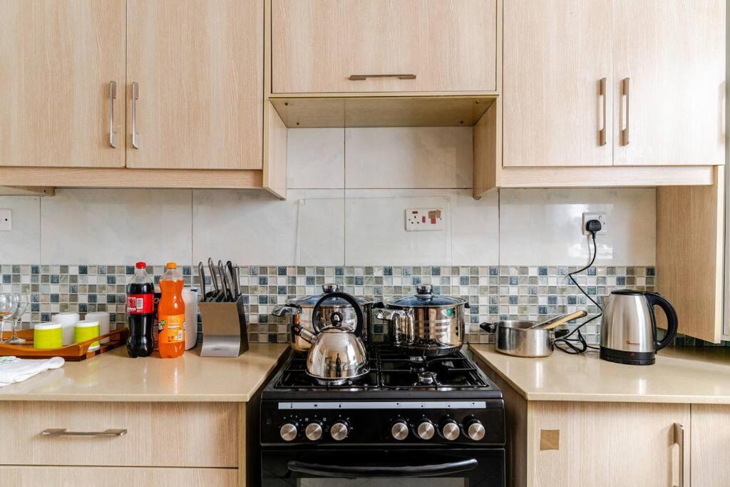 Kuchyň nebo kuchyňský kout v ubytování Saruni Homes