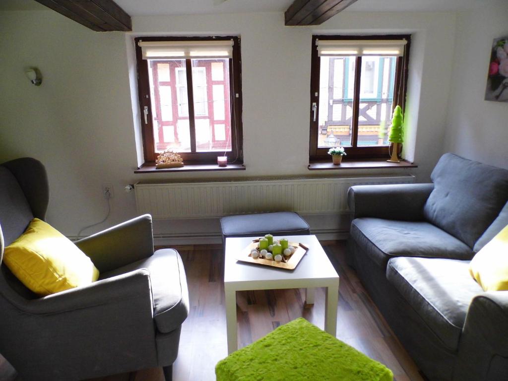 Posezení v ubytování FerienwohnungQuedlinburg