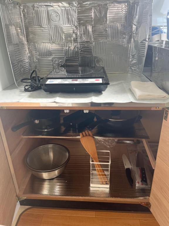 Kuchyň nebo kuchyňský kout v ubytování 飯野小屋