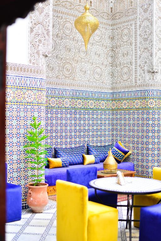 Posezení v ubytování Riad Dilar Fes & Spa