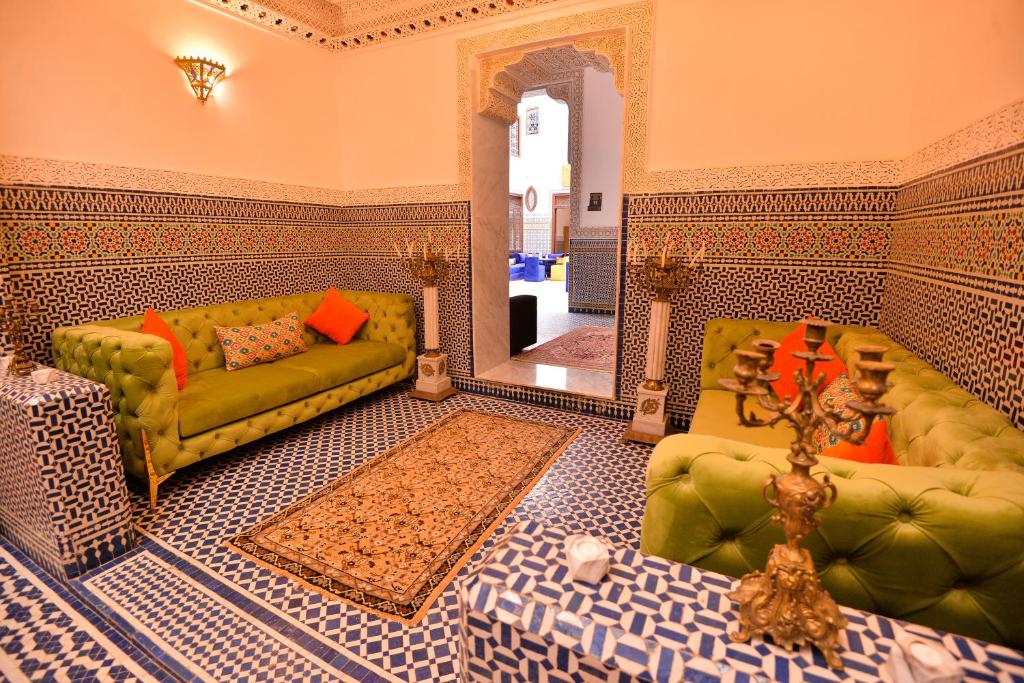 Posezení v ubytování Riad Dilar Fes & Spa