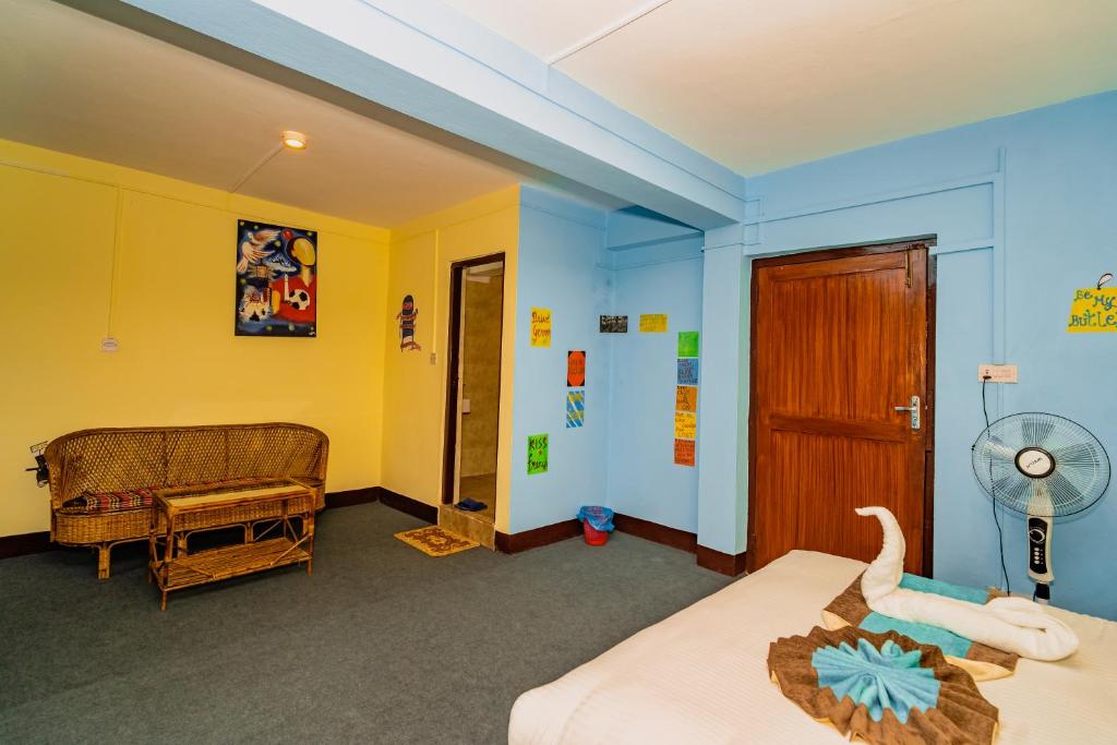 Posezení v ubytování Rest Up Kathmandu Hostel