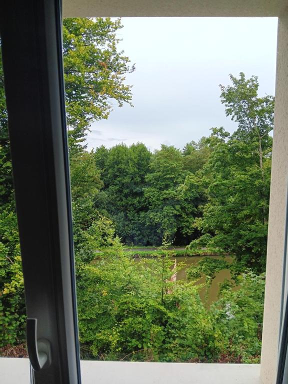 - une vue sur la rivière depuis une fenêtre dans l'établissement chambre privée dans une maison familiale, à Charmes