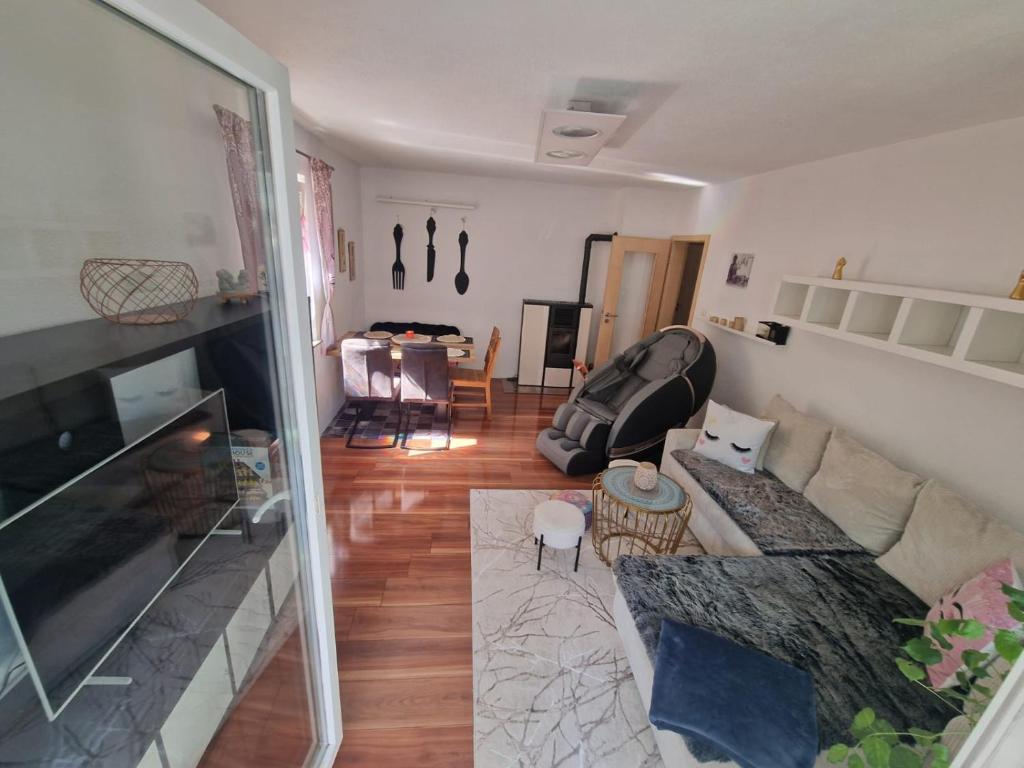 a living room with a couch and a table at nur für dich in Kaufbeuren