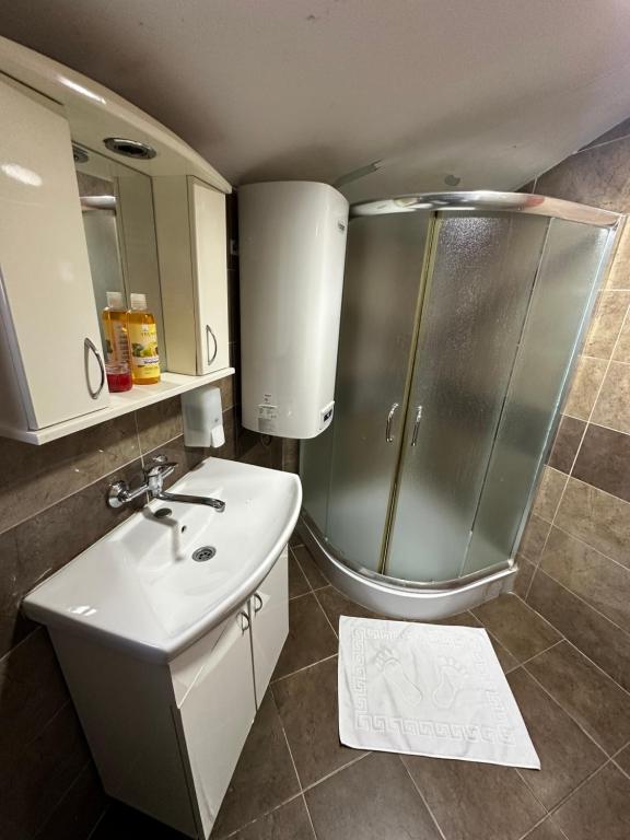 Koupelna v ubytování Hotel Odelia