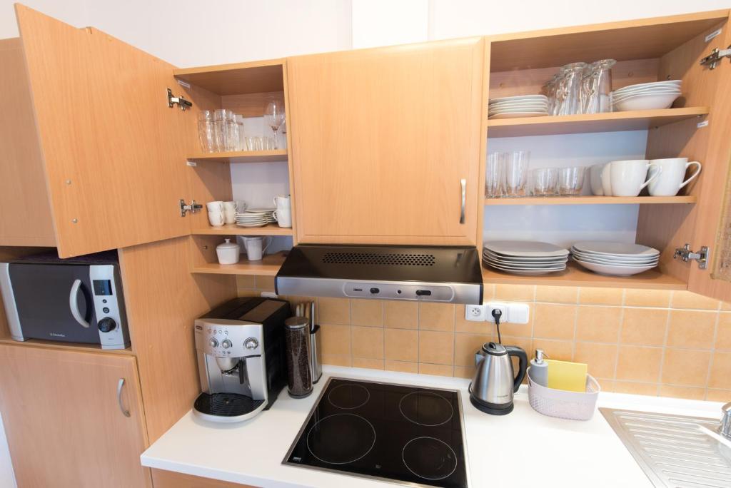 Kuchyň nebo kuchyňský kout v ubytování Apartmán Jonáš u pláže