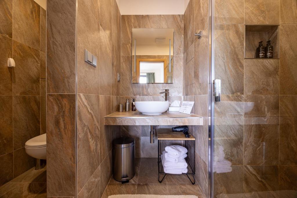 Koupelna v ubytování Hotel Frýdl