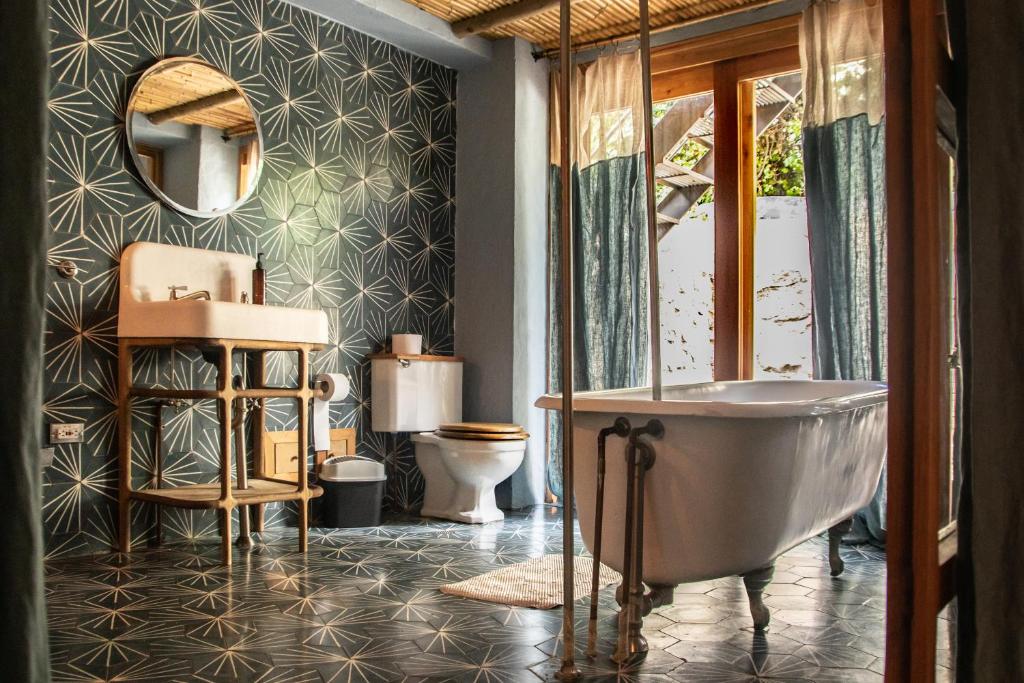 Koupelna v ubytování Hotel Dios