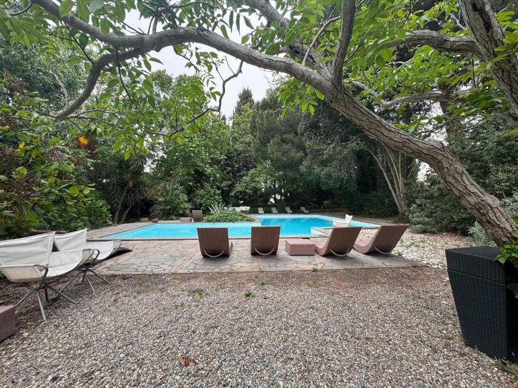 The swimming pool at or close to Etna Botanic Garden