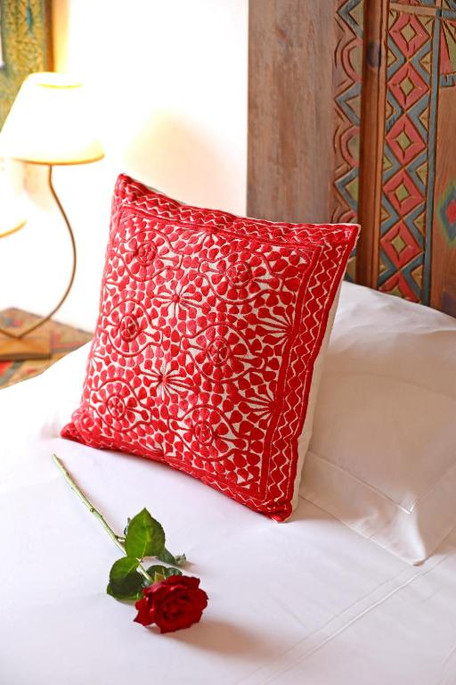 Postel nebo postele na pokoji v ubytování Riad Villa Garance