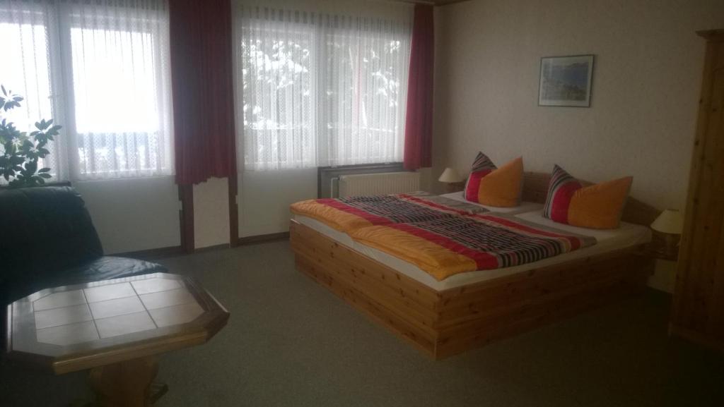 Postel nebo postele na pokoji v ubytování Wiedaer Hütte