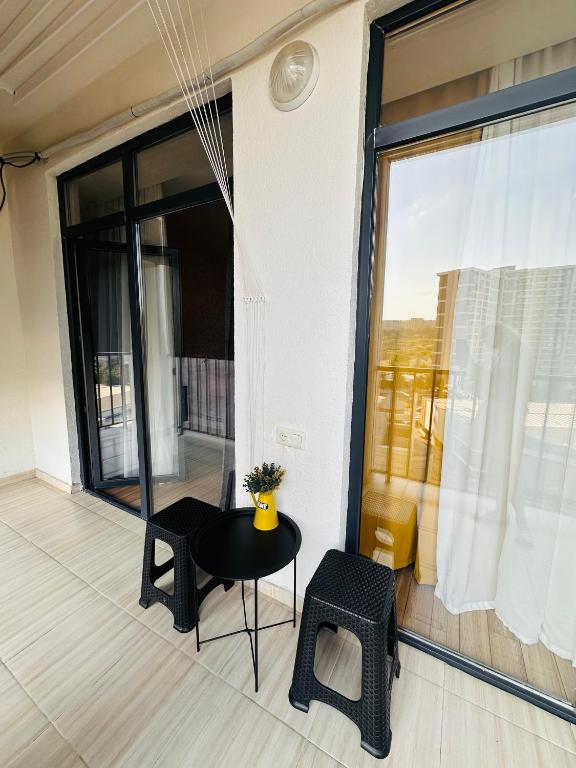 Balkón nebo terasa v ubytování Label Apartment