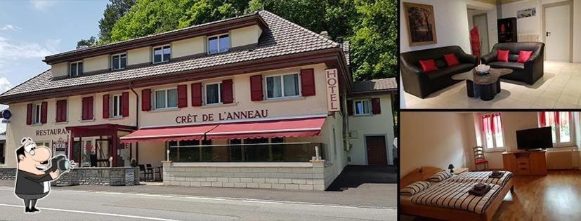 Posezení v ubytování Hôtel du Crêt de l'Anneau
