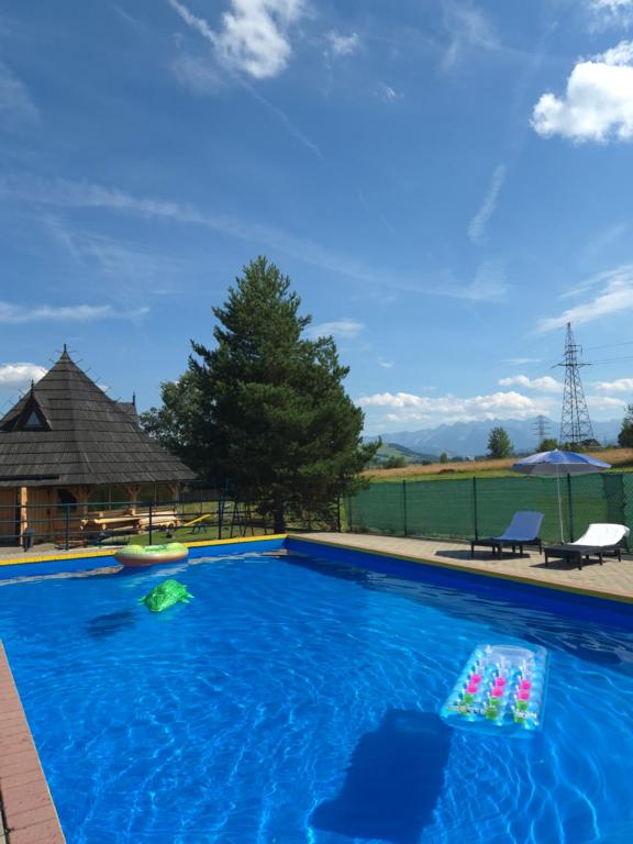 a large swimming pool with blue water at Ośrodek Wczasowy Groń Placówka in Białka Tatrzańska