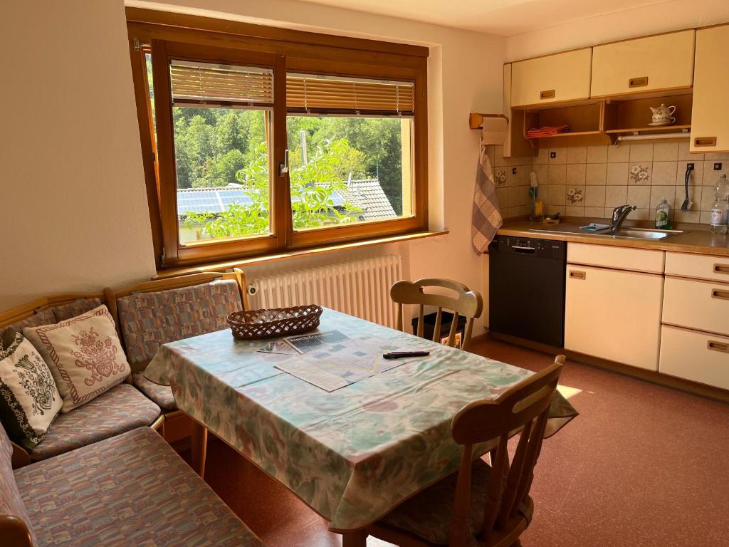 Kuchyň nebo kuchyňský kout v ubytování Steiert Panorama Apartments Todtnau