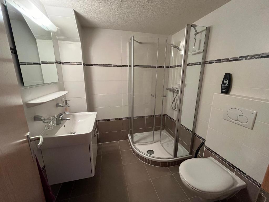 Koupelna v ubytování Steiert Panorama Apartments Todtnau