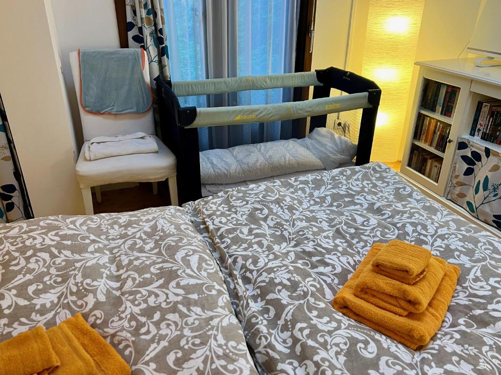 Postel nebo postele na pokoji v ubytování Sommerhaus Zur Eule