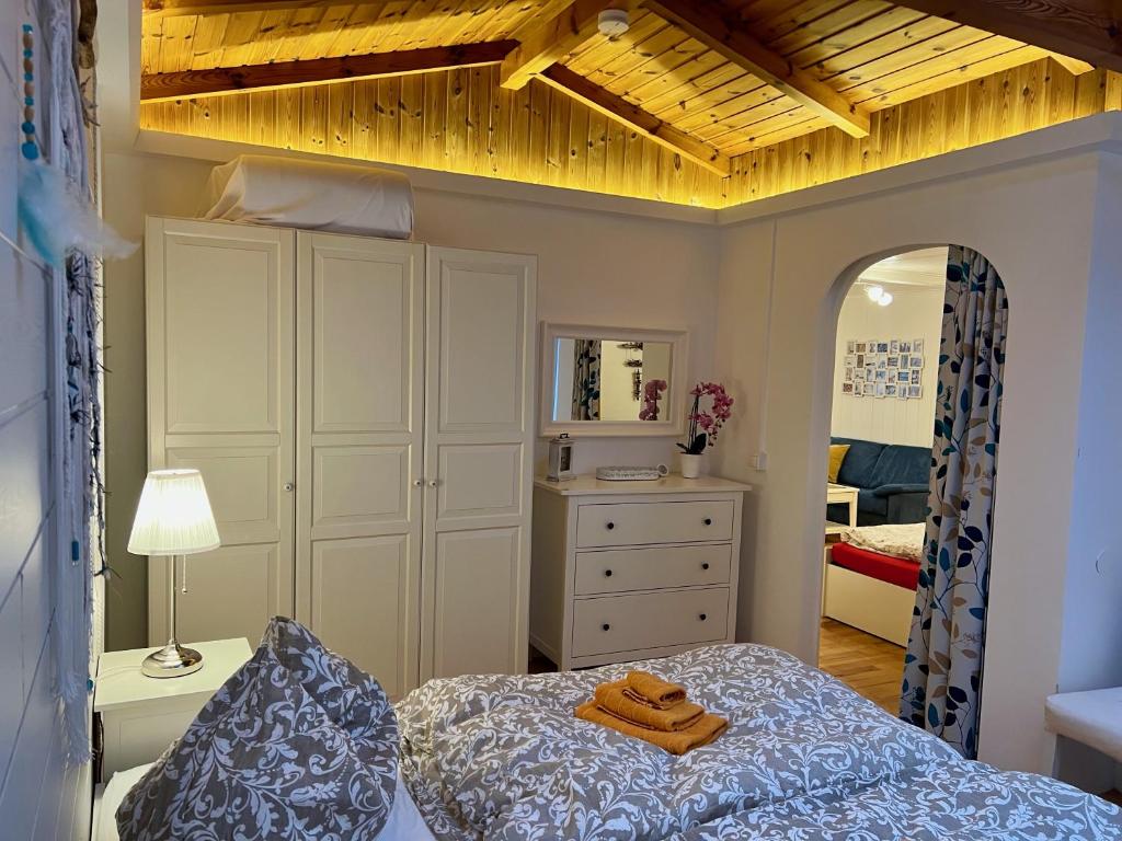 Postel nebo postele na pokoji v ubytování Sommerhaus Zur Eule