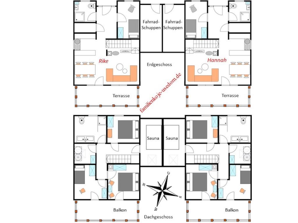 Půdorys ubytování Ferienhaus Familienkoje Rike