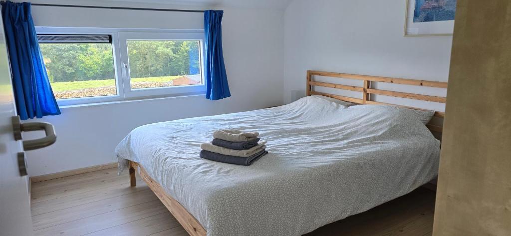 Postel nebo postele na pokoji v ubytování Maison des voisins