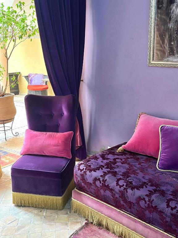 Posezení v ubytování Riad Fatinat Marrakech