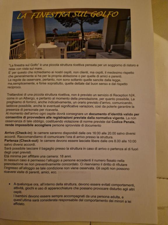 La finestra sul golfo - Habitación Deluxe (2 Adultos + 1 Niño)