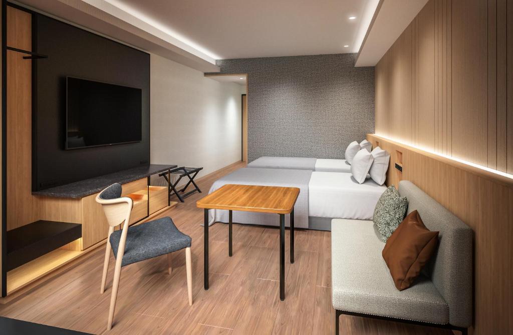 TV a/nebo společenská místnost v ubytování HOTEL GRANVIA HIROSHIMA SOUTH GATE