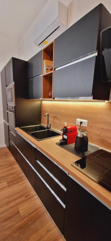 Η κουζίνα ή μικρή κουζίνα στο Central Loft Carina ideale per visitare il Centro di Torino