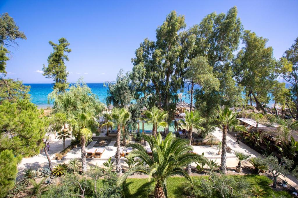 a view of the beach from the resort at MAKO Sea & Suites in Pefkochori