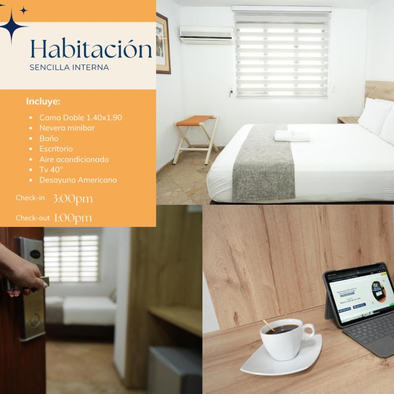 Postel nebo postele na pokoji v ubytování Hotel Cabo de la Vela Medellin