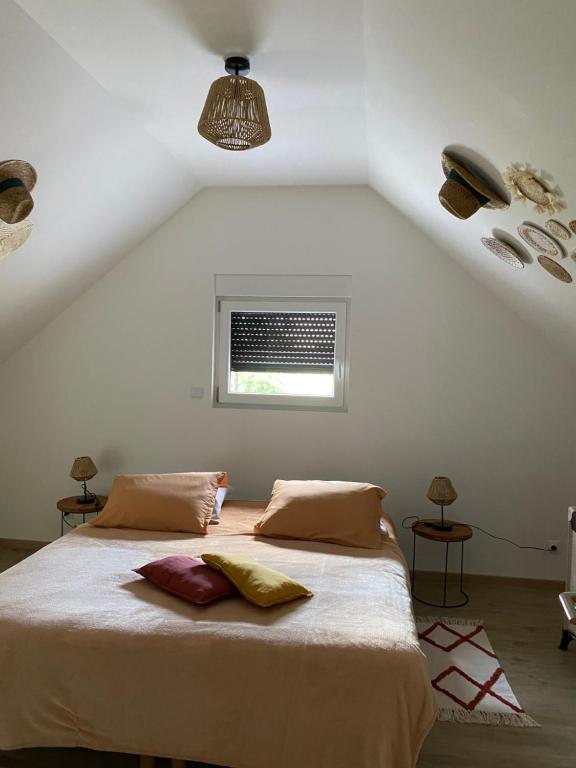 Ένα ή περισσότερα κρεβάτια σε δωμάτιο στο A la campagne