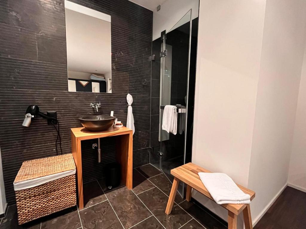 Koupelna v ubytování Deluxe Zimmer in Privatwohnung an zentraler Lage