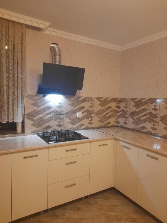 Kuchyň nebo kuchyňský kout v ubytování Gest House Mariami