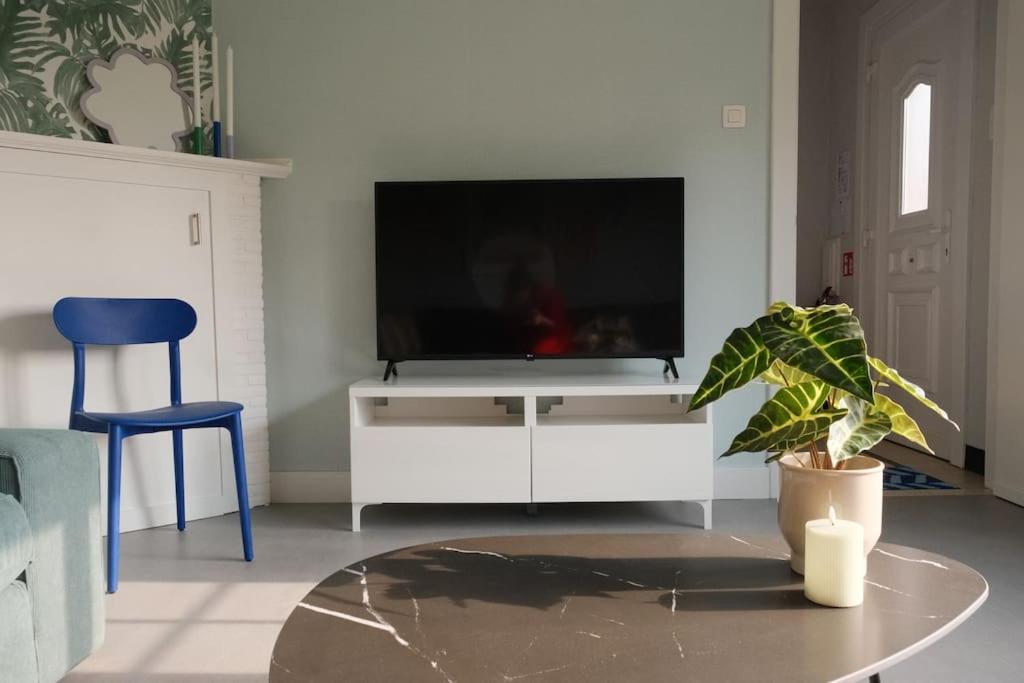 TV a/nebo společenská místnost v ubytování Nethehuis