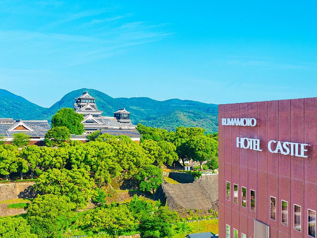 an aerial view of the hollywood hotel castle at Kumamoto Hotel Castle in Kumamoto