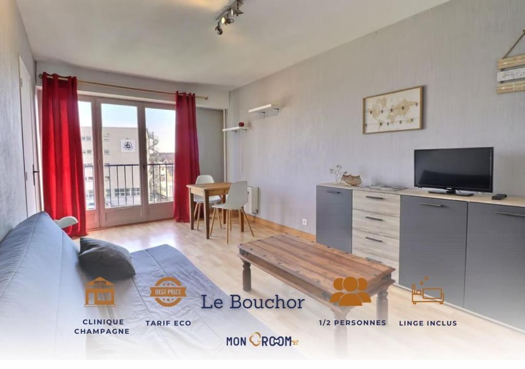 Μια τηλεόραση ή/και κέντρο ψυχαγωγίας στο Le Bouchor - Clinique - Parking - Mon Groom
