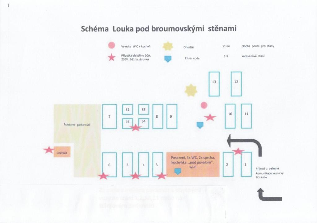 Půdorys ubytování Stellplatz Božanov