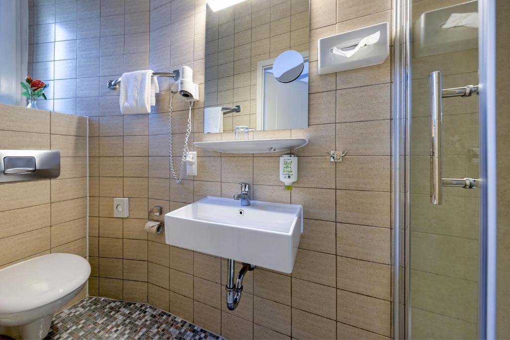 Koupelna v ubytování Hotel Brack