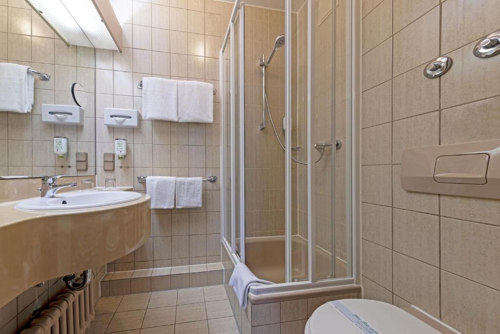 Koupelna v ubytování Hotel Brack