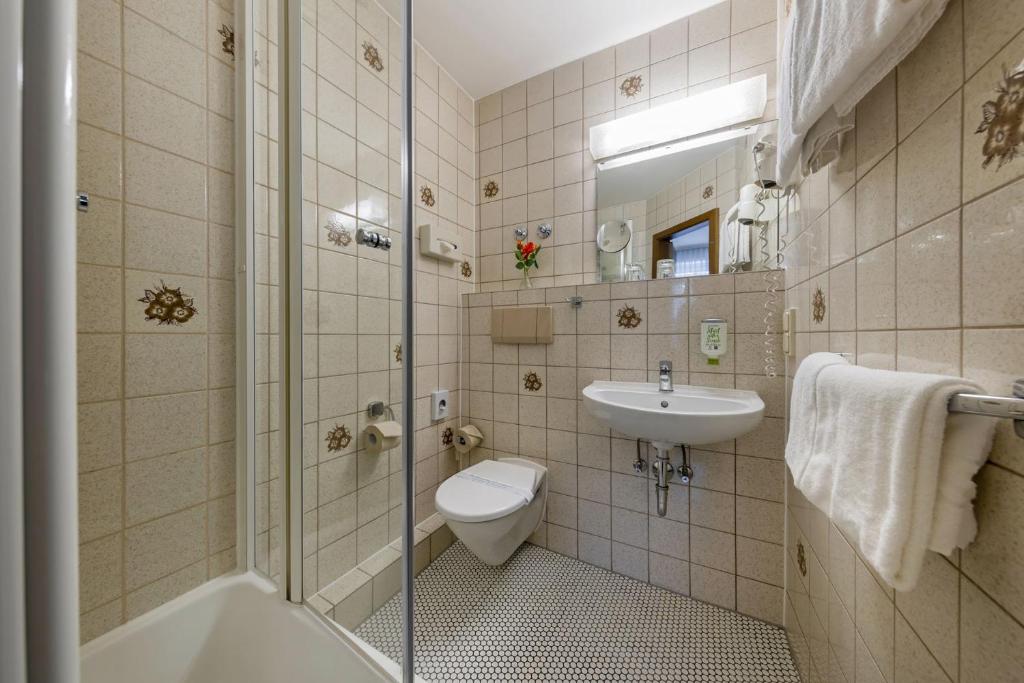 Koupelna v ubytování Hotel Brack