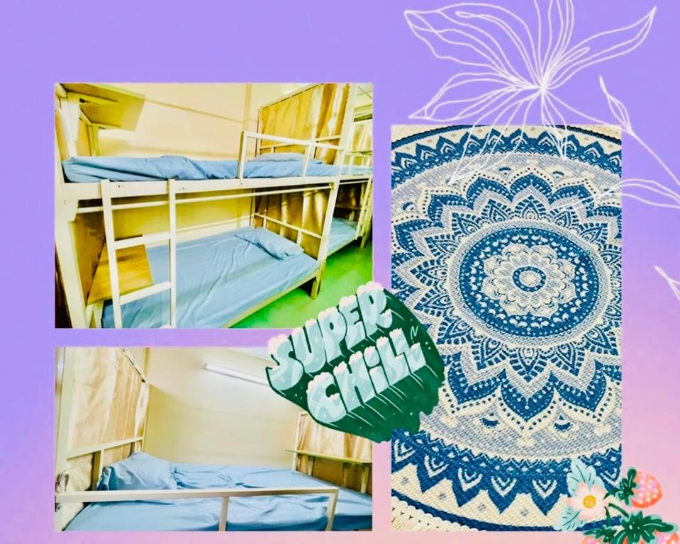 Postel nebo postele na pokoji v ubytování 花Ren Hostel