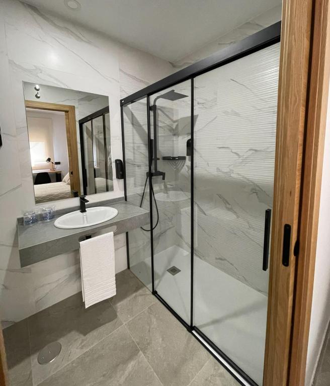 Koupelna v ubytování Hotel Daymiel