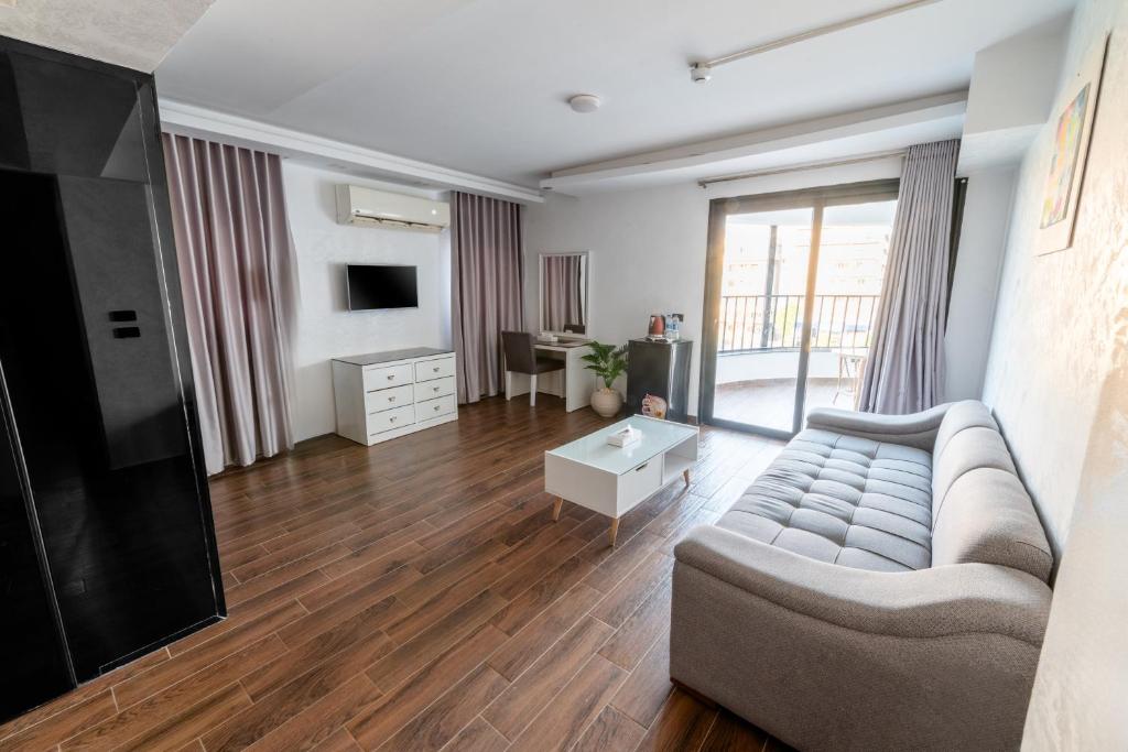 TV a/nebo společenská místnost v ubytování Nile Villa Hotel