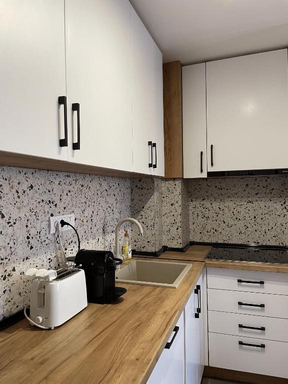 Una cocina o cocineta en Apartman DivčiMonte