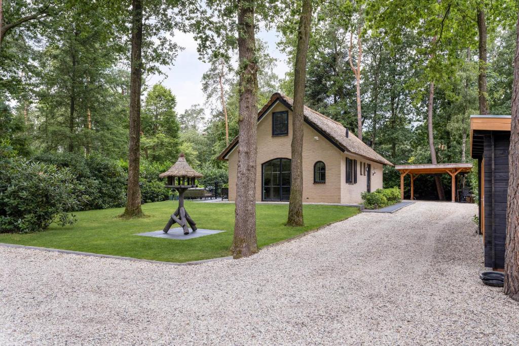a house with a playground in the middle of a yard at Casa Black Nature in Holten