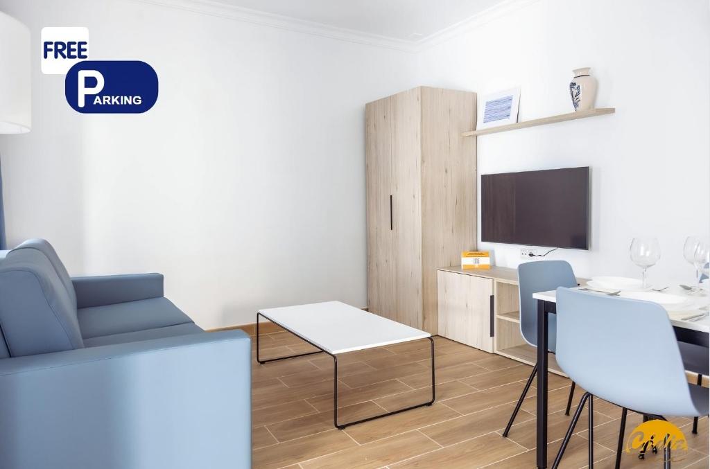 TV a/nebo společenská místnost v ubytování La Luz de la Viña - FREE PARKING by Cadiz Time